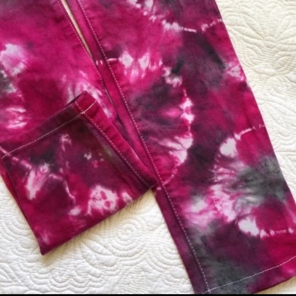 RAGGED PRIEST High Waist Tie Dye Skinny Ankle Jeans Dip Dyed Pink Gray S… - Picture 9 of 9